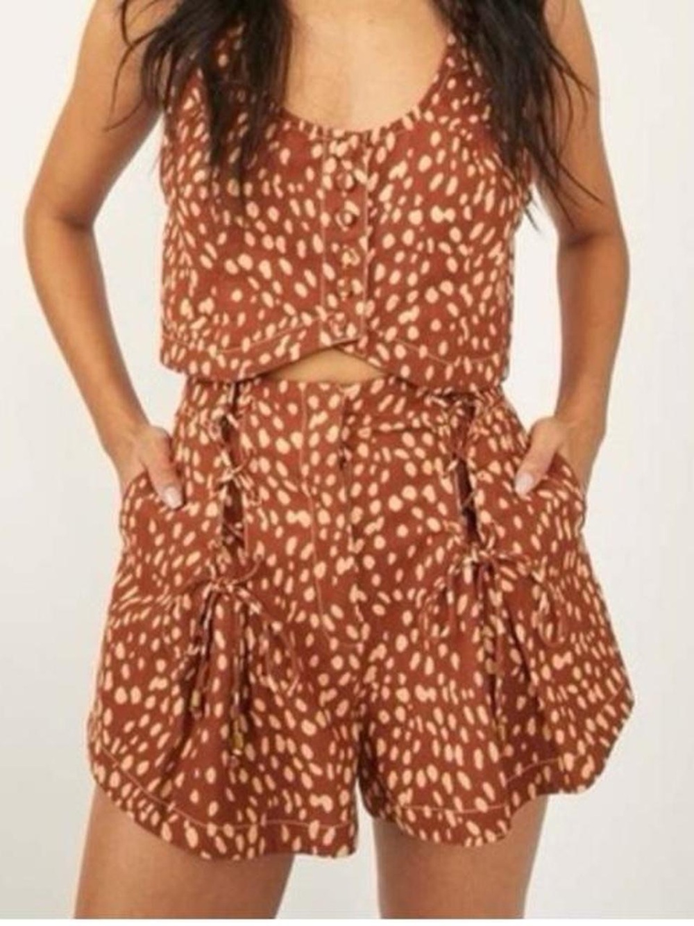 Free People Rust Spotted set